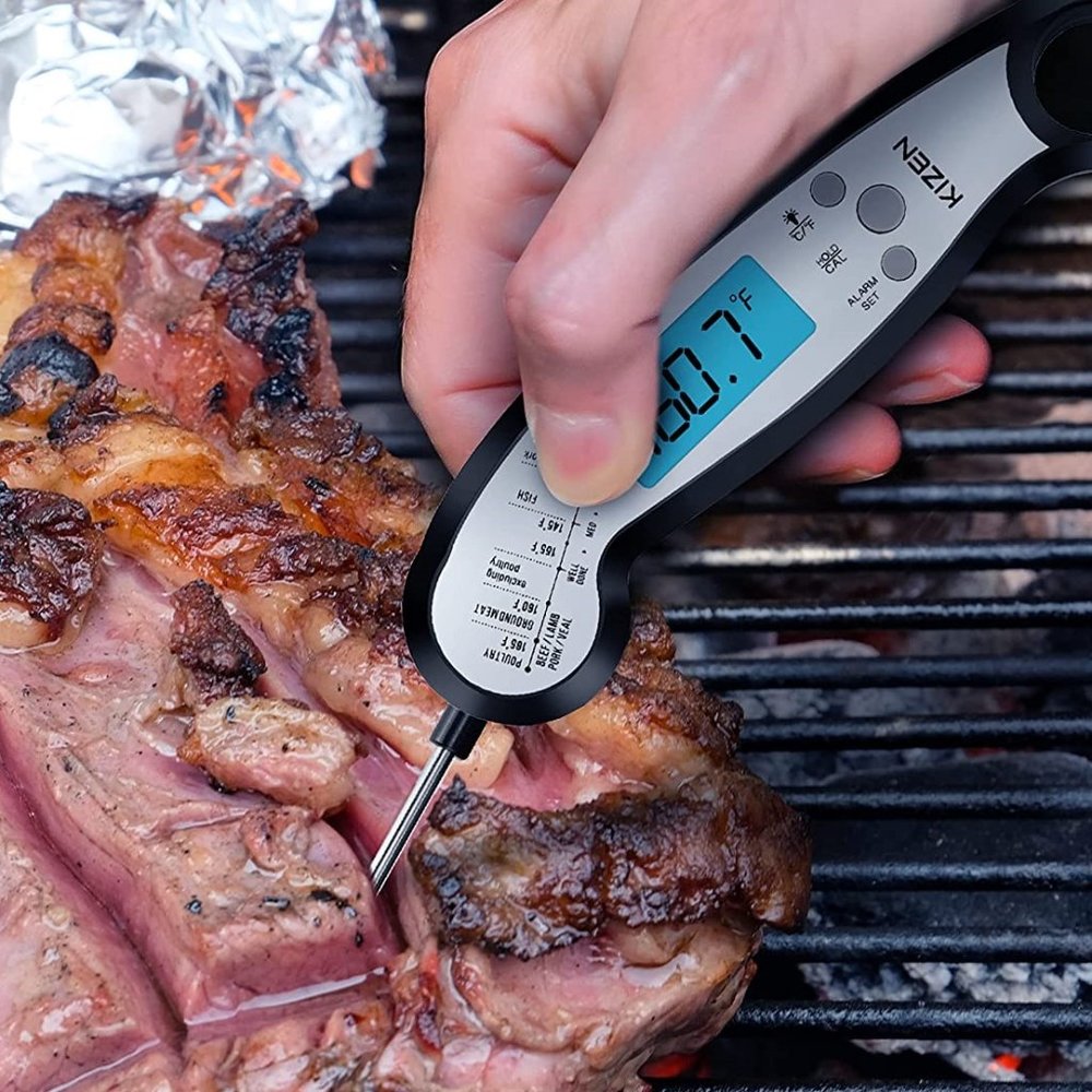 Meat Instant Read Thermometer Waterproof Alarm with Backlight Calibration